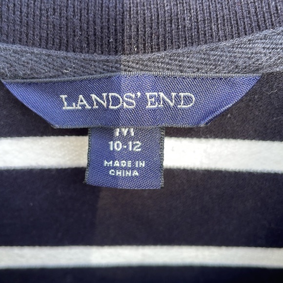 Do it all day dress! Lands End Polo Dress Black/White Stripes Size M (10-12) - Picture 4 of 5